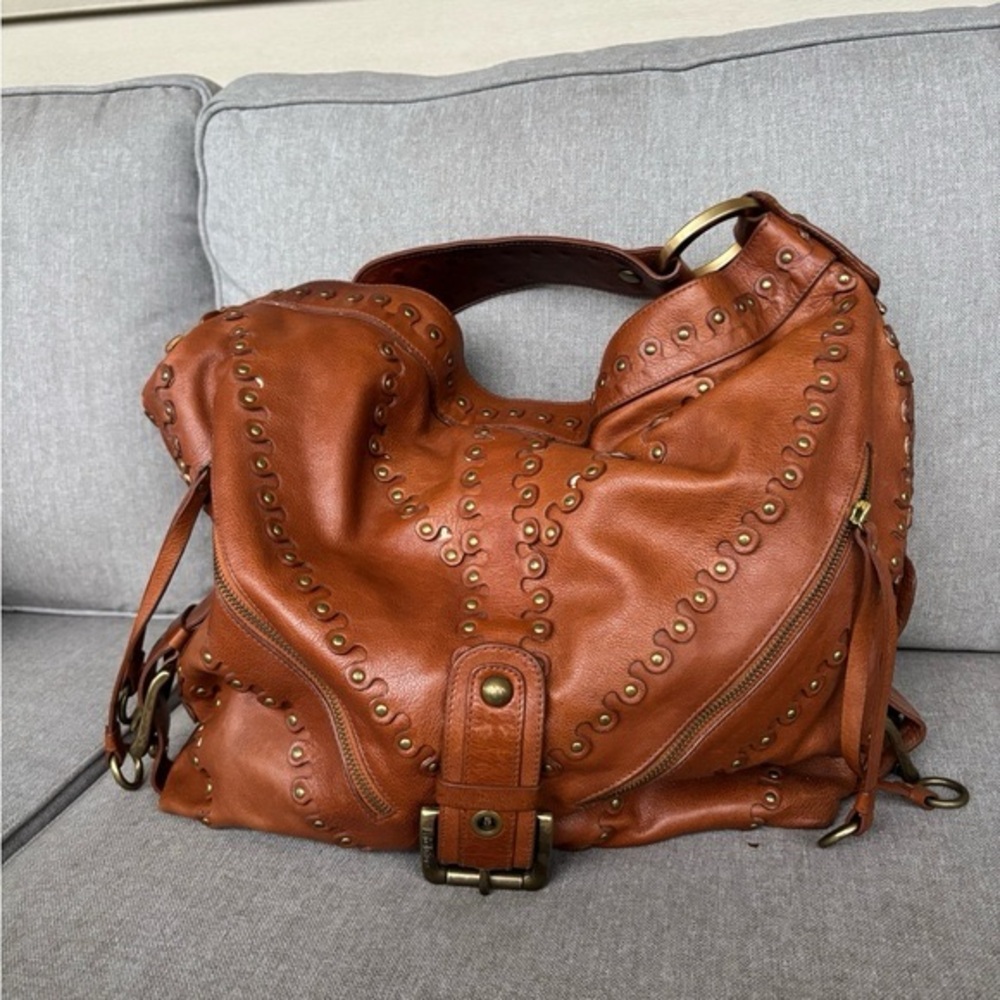 NWOT Isabella Fiore Boho
Brown Studded Leather Women's Bag